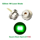 Зеленый лазерный диод высокой мощности, 525 нм520 нм, 1 Вт, с технологией сжатия точек, с квадратным лучом