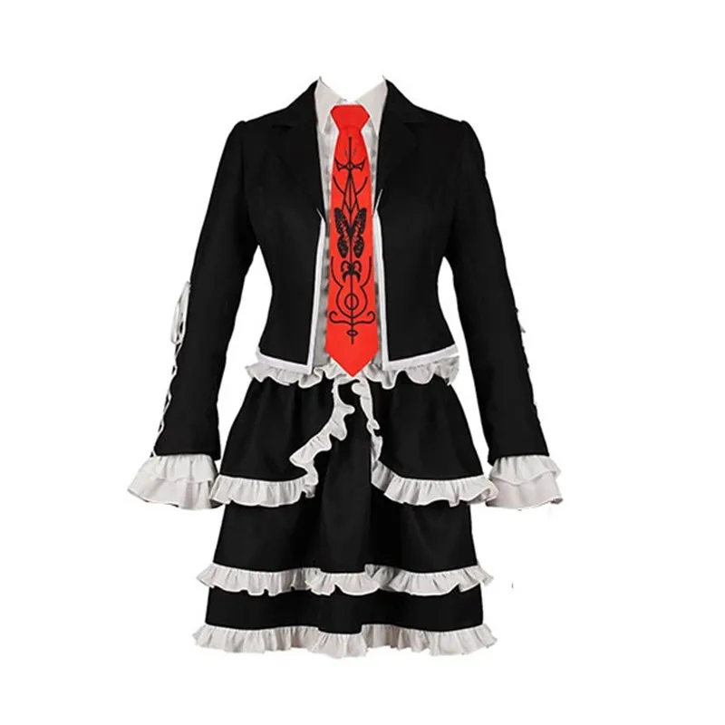 

DanganRonpa Yasuhiro Taeko Cosplay Costume Woman Dress Celestia Ludenberg Gambling Girl Lolita School Clothing Zentai Uniform