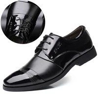 holfredterse luxury formal leather men flat oxfords business lace up pointed toe sport groom wedding footwear shoes 8950 black