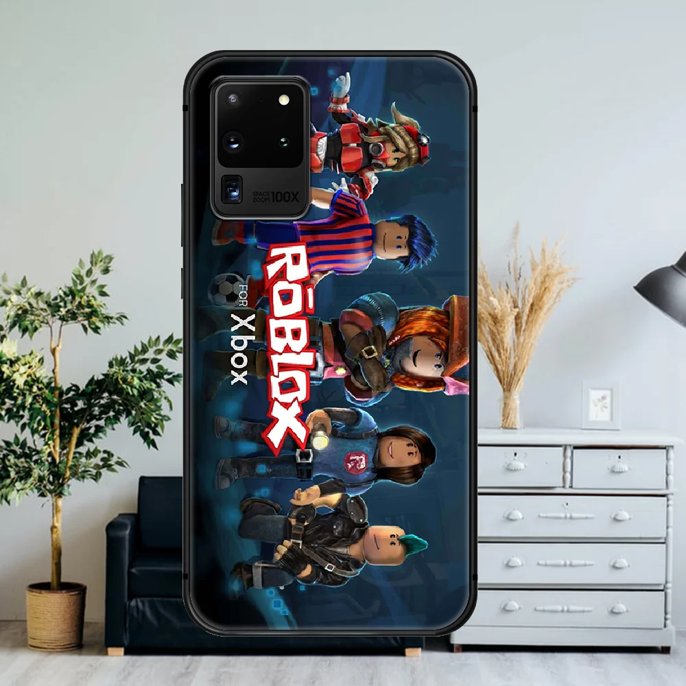 

R-ROBLOXES Game Phone Case For Samsung Galaxy Note S 8 9 10 20 Plus E Lite Uitra black Coque Luxury Prime Painting Waterproof
