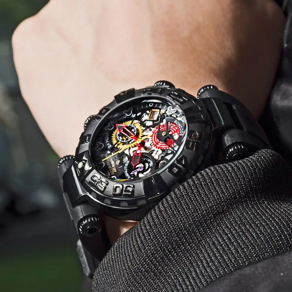 Reef Tiger/RT Роскошные Брендовые спортивные часы для мужчин с резиновым ремешком