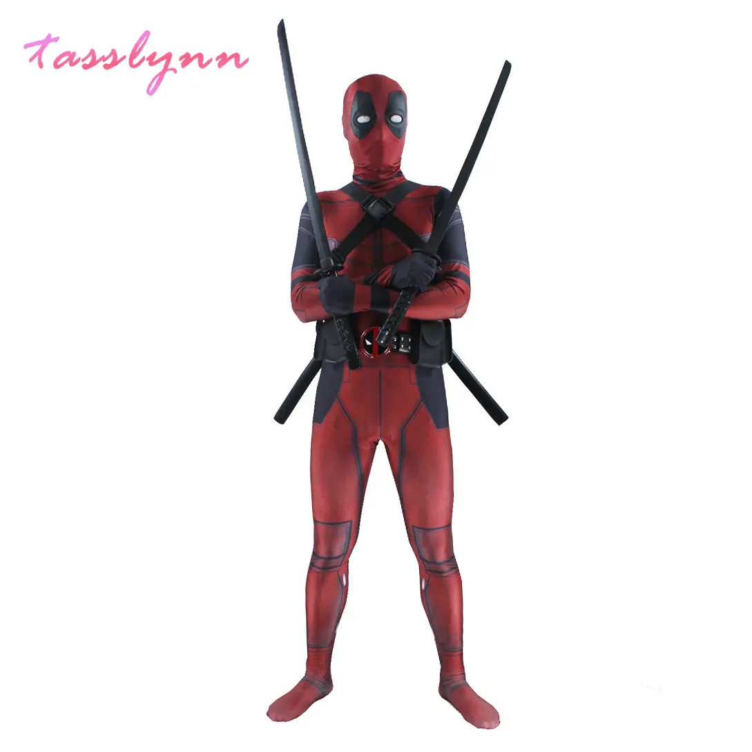 Новый костюм для косплея Дэдпула 2 взрослых мужчин из спандекса лайкры зентай