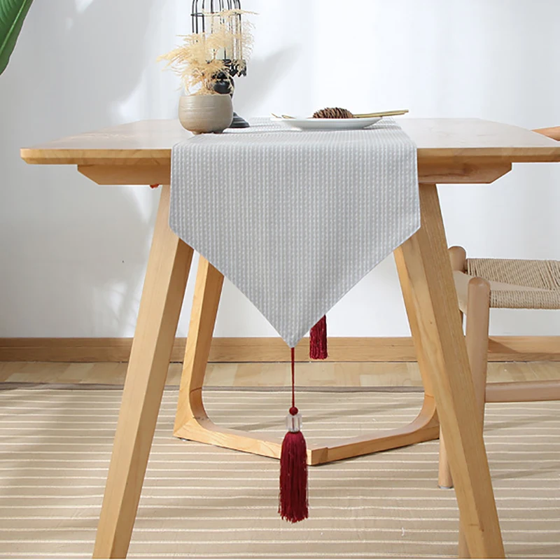 Новинка декоративная хлопковая настольная дорожка с кисточками простая