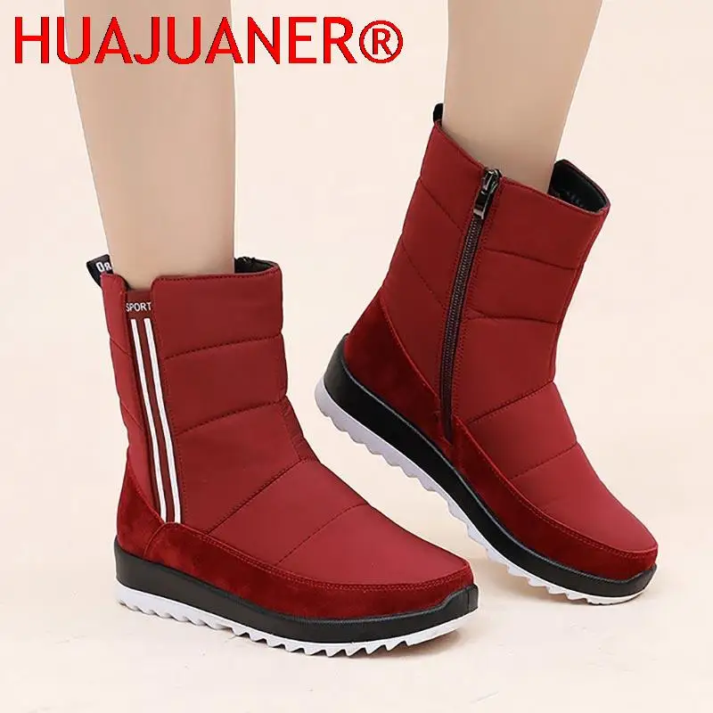 

New Fashion Women Boots Winter Fur Plush Warm Snow Boots Women's High Top Casual Shoes Female Waterproof Non-slip Ankle Boots