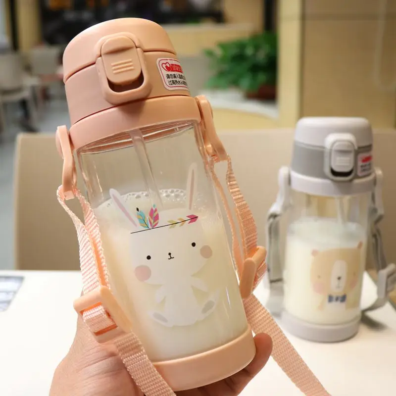 Милая детская соломенная чашка в виде зоопарка с мультяшными животными бутылка