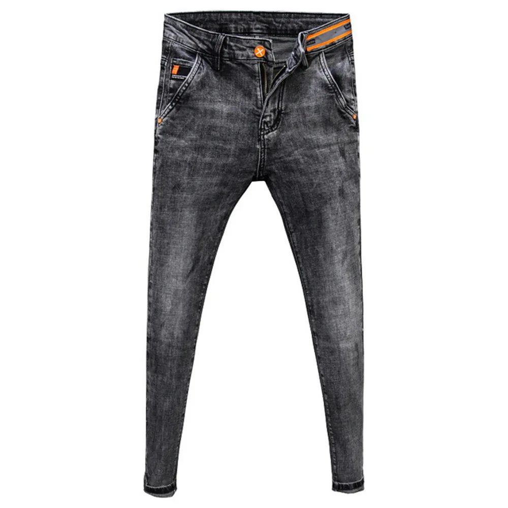 

Wholesale 2021 Social tight denim ankle length pants men's spirit guy stretch small feet handsome skinny teenagers pencil pants