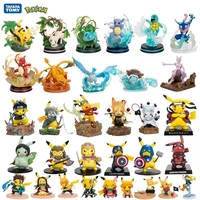 genuine pokemon 9 31cm action anime figures bulbasaur squirtle pikachu cosplay series collection model dolls pocket monster