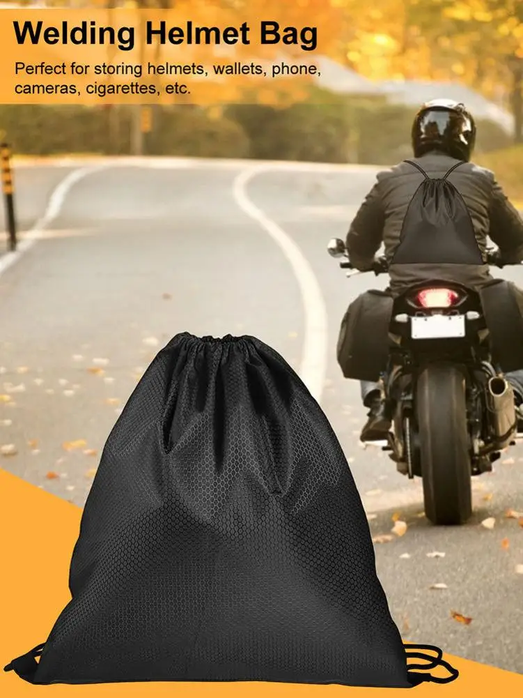 

Motorcycle Hiking Helmet Bag 40x45cm Welding Helmet Bag Portable Helmet Storage Drawstring Bag Cycling Helmet Storage Holder