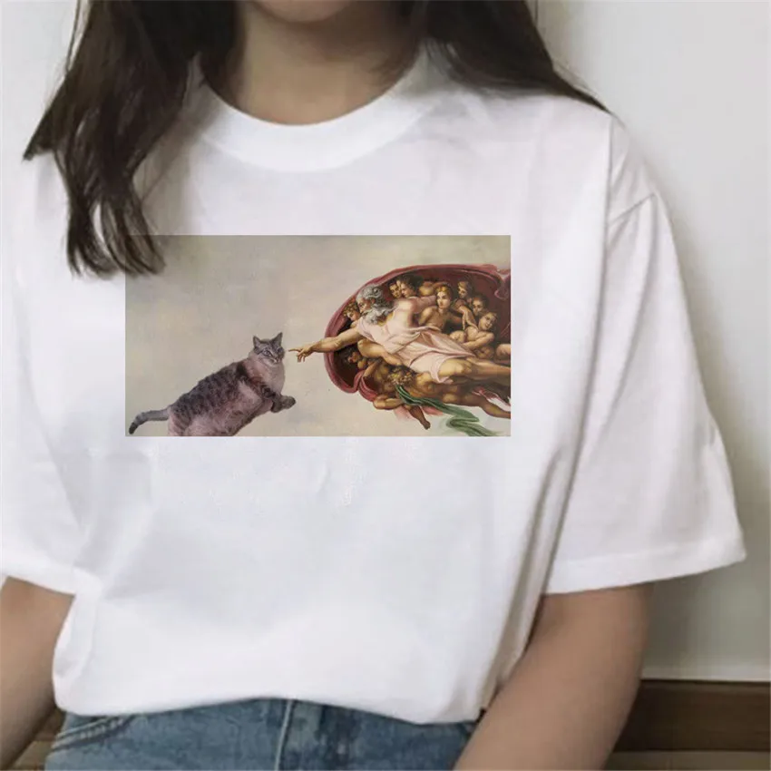 Женские футболки с коротким рукавом и графическим принтом винтажные Винсента