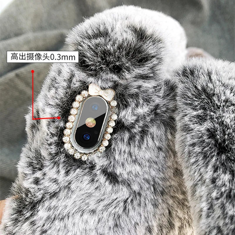 Роскошный милый пушистый чехол из кроличьего меха для Sony Xperia 10 II XA1 XA Ultra C6 F3212 XZ XZS E6