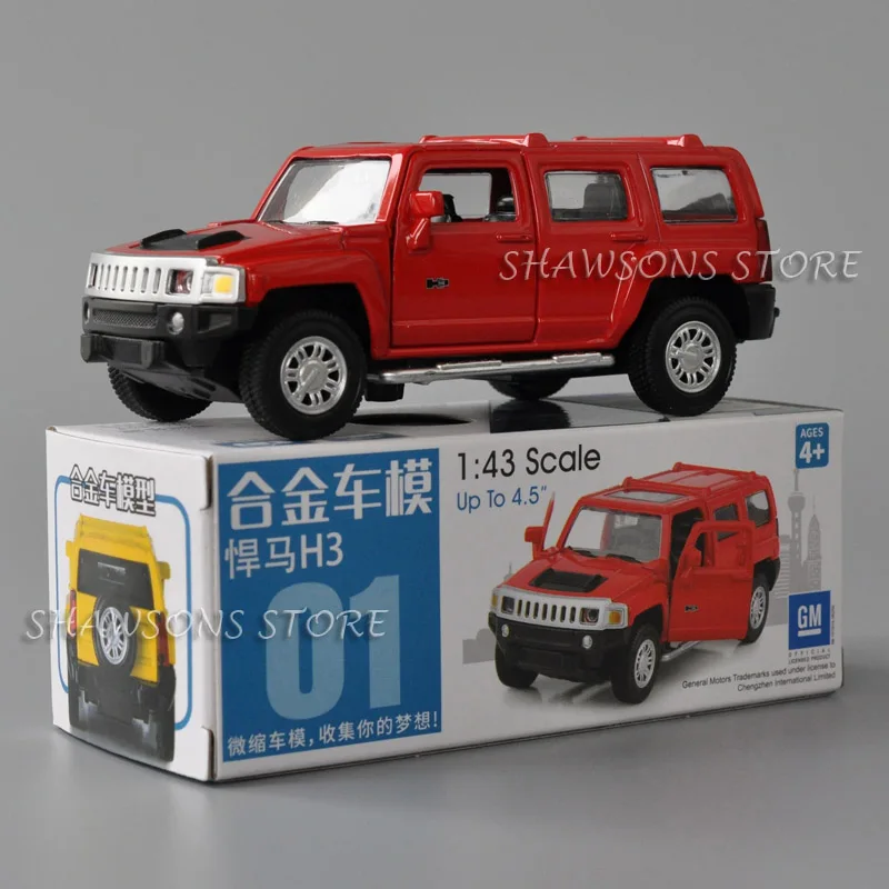 Масштаб 1:43 литая модель автомобиля игрушки для внедорожника Hummer H3 коллекция