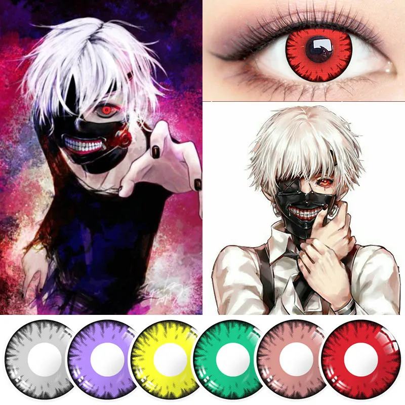 Искусственные Аниме Косплей сумасшедшие линзы оптом Какаси сасуке Шаринган