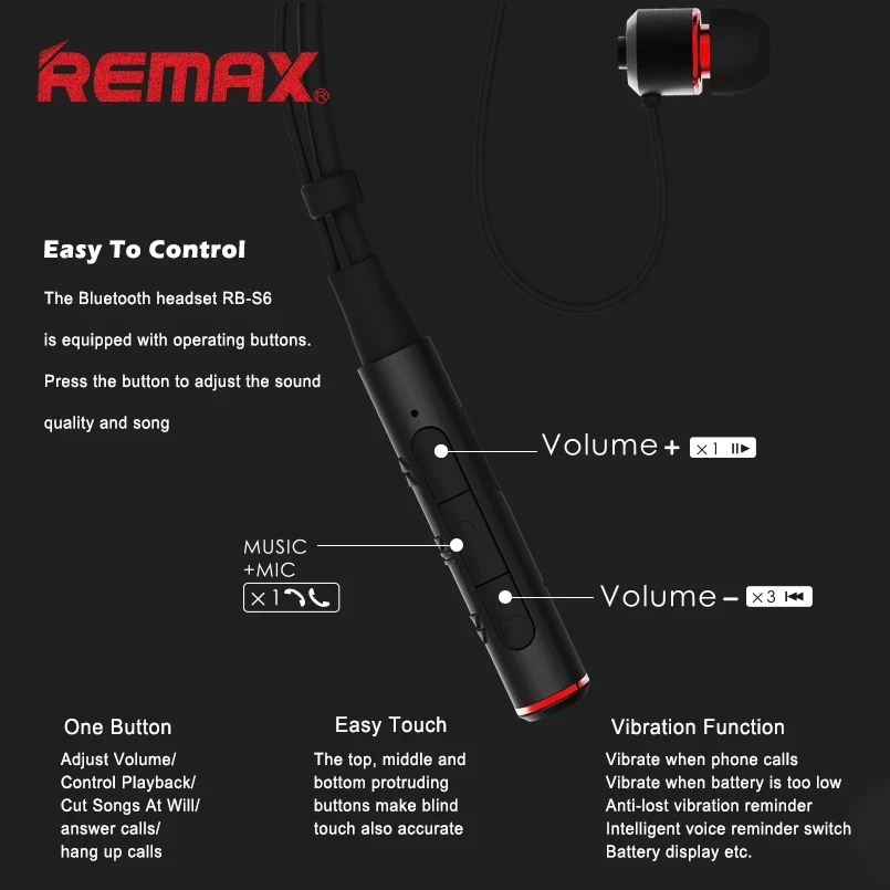 Беспроводные наушники REMAX RB-S6 с Bluetooth 5 0 профессиональная Настройка Многоточечное