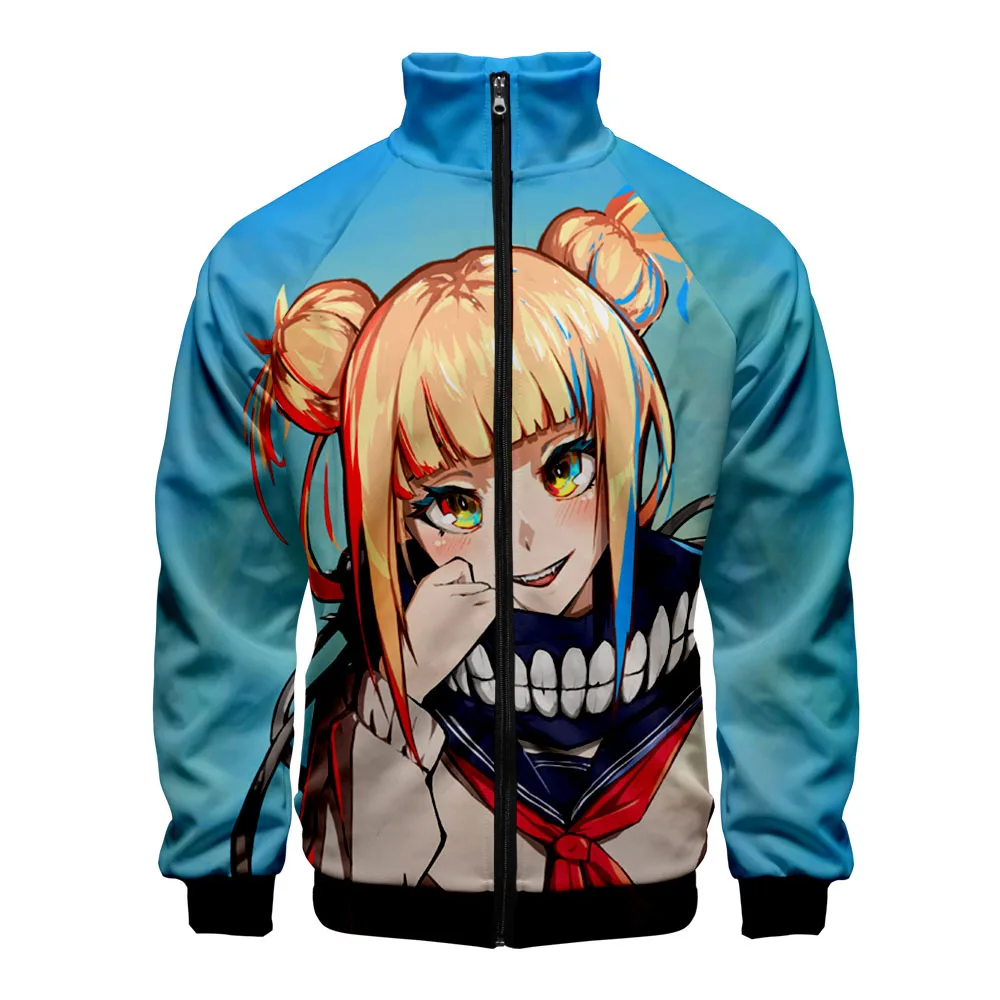 

My Hero Academia 3D Men/women Stand Collar Zipper Jacket Boku No Hero Academia Deku Midoriya Izuku Himiko Toga JK Cosplay