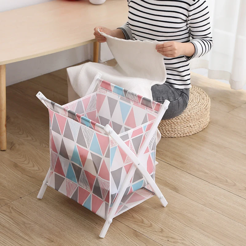 

New Foldable Portable Laundry Storage Basket Large Freestanding Clothes Hamper Storage For Home NE