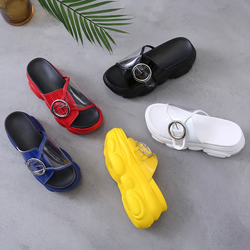 

2021 Summer Woman Flat Platform Thick Bottom for Women 9cm Height Wedge Slippers Fashion Shoes Plus Size 34-40 Zapatos De Mujer