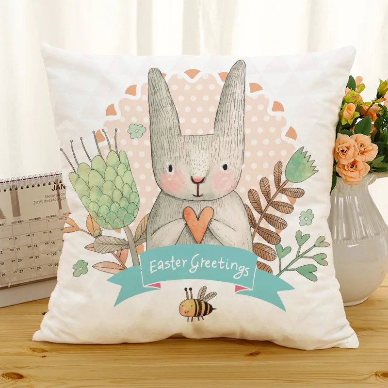Чехол-Подушка с кроликом в стиле Счастливой Пасхи домашний декор наволочка для