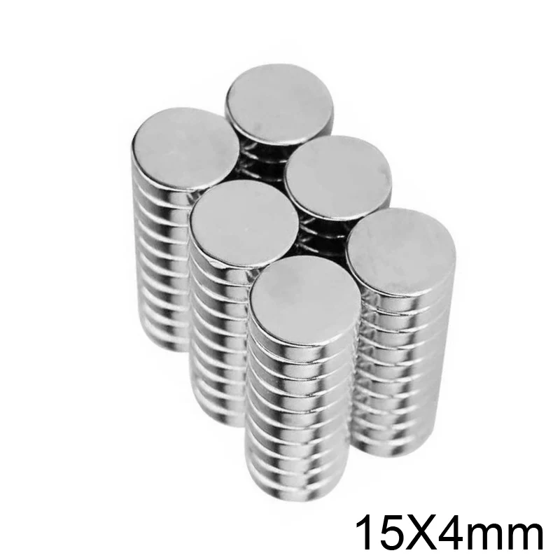50/100/150 шт. 15x4 Сильный цилиндр редкоземельный магнит 15 мм x 4 Круглые неодимовые
