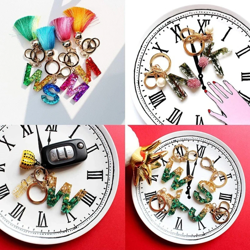 

1 Set Alphabet Letter Number Key Pendant Silicone Mould DIY Crafts Jewelry Keychain Making Tool Crystal Epoxy Resin Mold