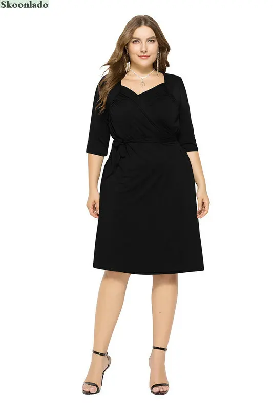 Новинка женское Хлопковое платье с V-образным вырезом поясом и дизайнерские