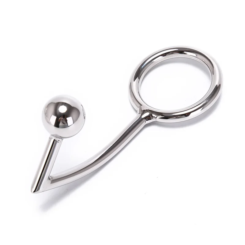 Анальный крючок из нержавеющей стали 40/45/50 мм с кольцом для пениса мужчин