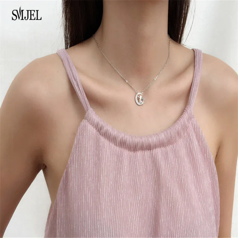 SMJEL Новый Круглый Маленький принц ожерелье Луна Звезда Кулон Le petit Prince модное из