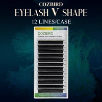 cozbird v shape long eyelash extension 0 05 fast easy fanning volume y lash yy flase eyelashes makeup tool