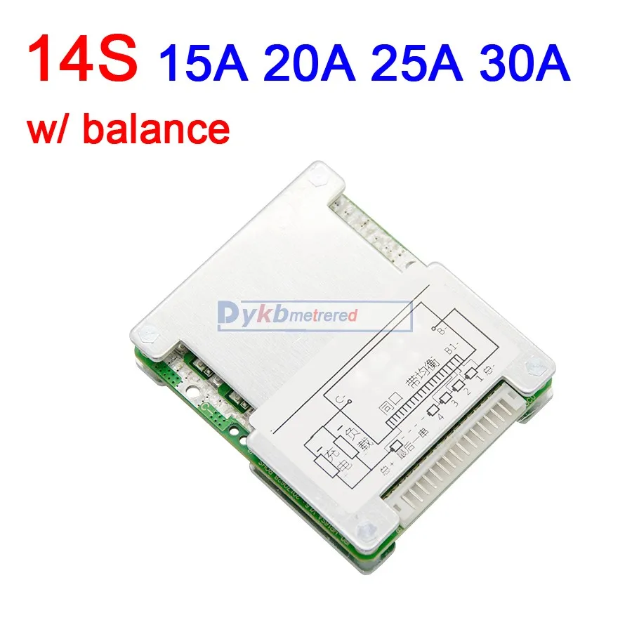 

14S 13S 48V 30A 25A 20A 15A 3.7V Li-ion lithium battery protection board BMS W/ balance Liion lipo CELL 10S 7S 4S 12V 24V 36V