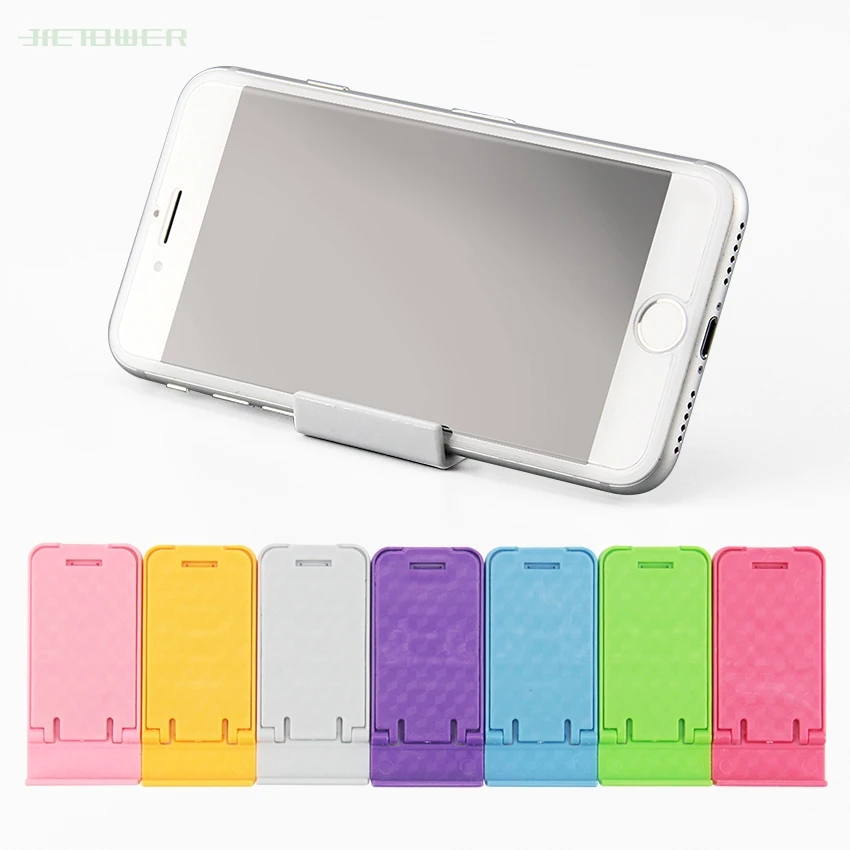 

300pcs/lot Universal Plastic Phone Holder Stand Foldable Desk Stand Holder 4 Degrees Adjustable Universal For IPhone Xiaomi HTC