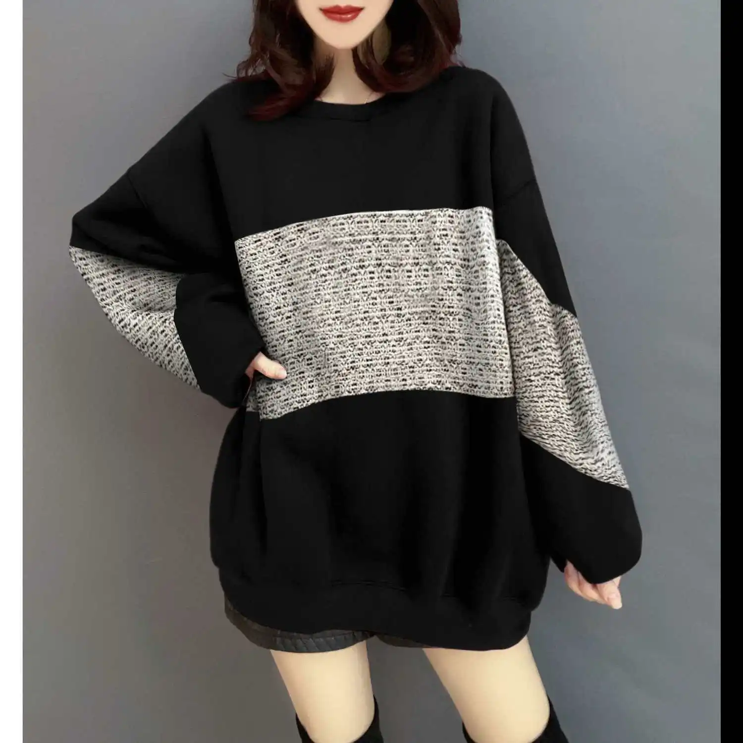 

Spring and Autumn new mid-length long-sleeve top