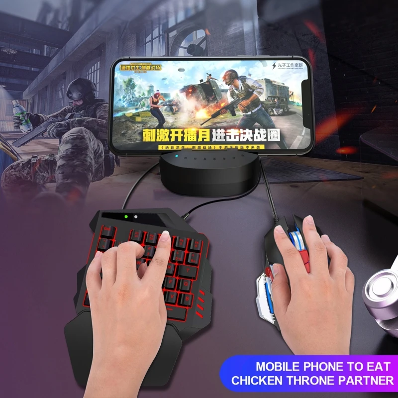 

V500 35 Keys RGB Left Hand Gaming Keyboard Analog Controller Input One-Handed Game Controller LED Backlight Keycaps Mechanical