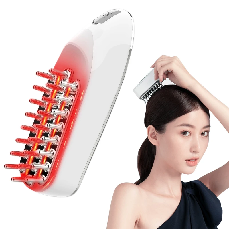 

Electric Brush Scalp Massage Comb Hair Growth Vibration Massager RF Red Light EMS Anti Hair Loss Losing Rechargeable Health Care