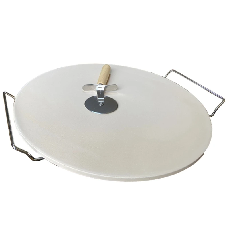 

Круглый камень для пиццы, 13 дюймов, прочный и безопасный камень для выпечки для гриля, термостойкий ударопрочный кулинарный камень, для пицц...