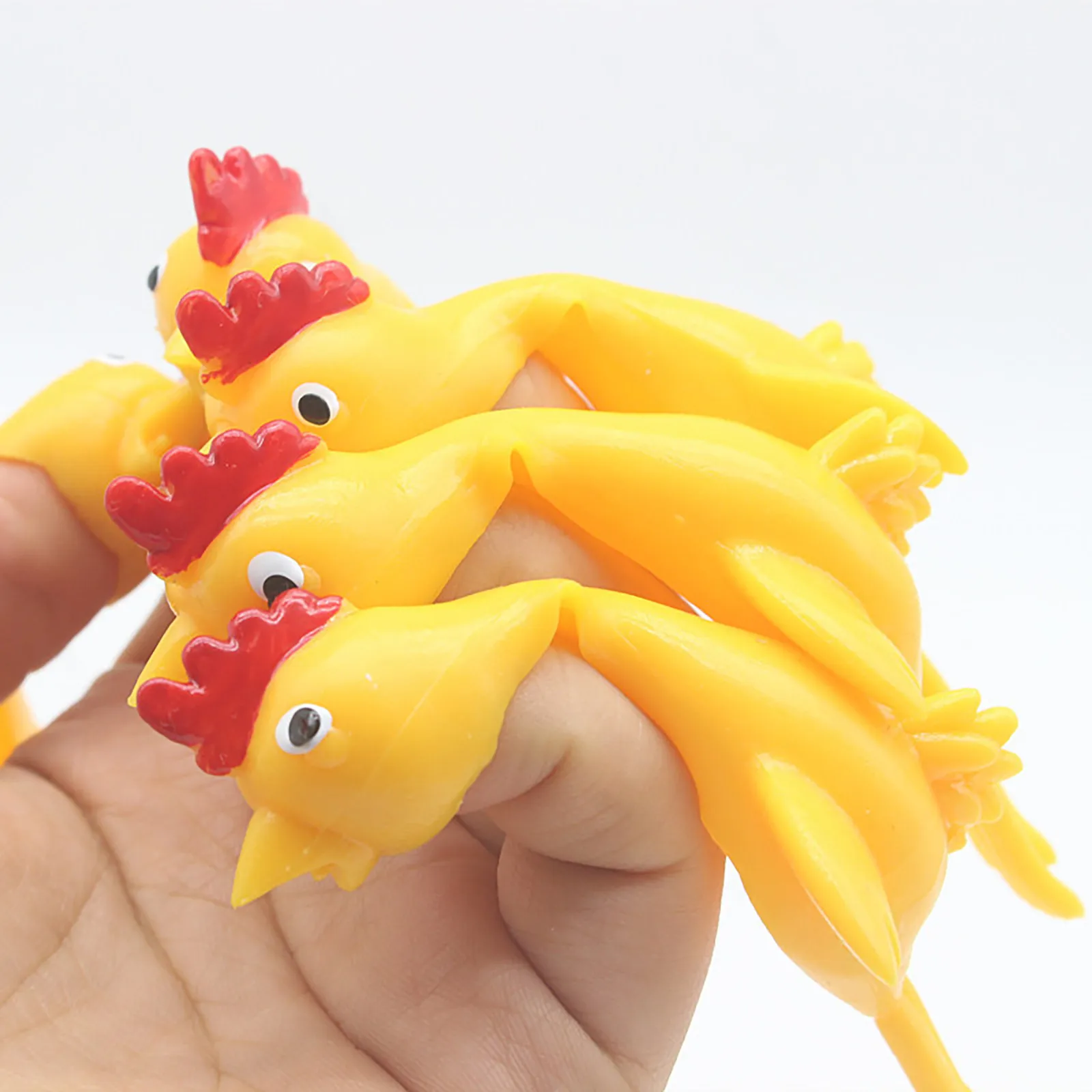 Juguetes antiestr&eacute;s para ni&ntilde;os, juguete suave y divertido para eyecci&oacute;n de pollo, ligero, con dedos de goma, antiestr&eacute;s, 2 uds.-1