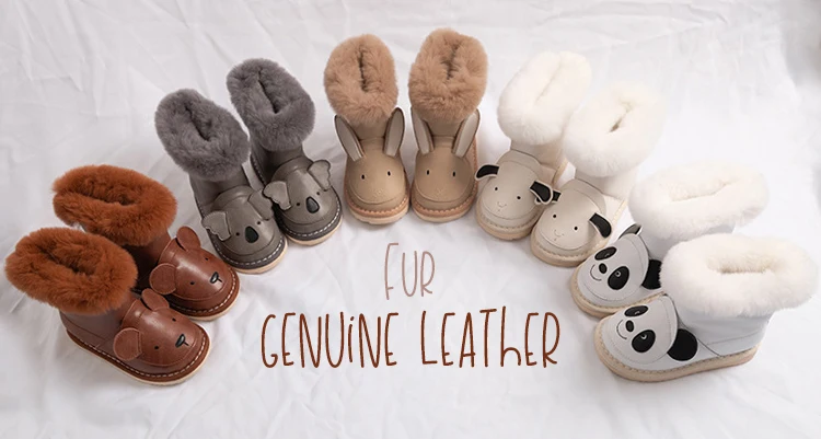 Genuine Leather Girls Boots 2022 Spring High Quelity Cute Animal Children's Shoes Soft Bottom Kids Shoes Baby Leather Sandals children's sandals