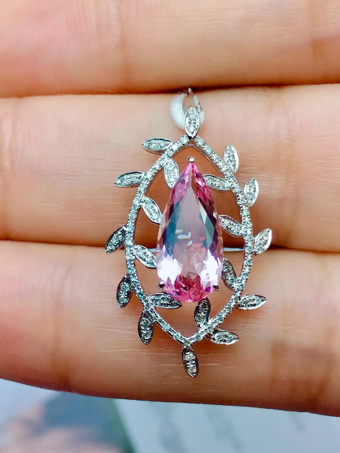 Настоящие хорошие драгоценности чистый 18 K Белый Золотой ювелирный AU750 100%