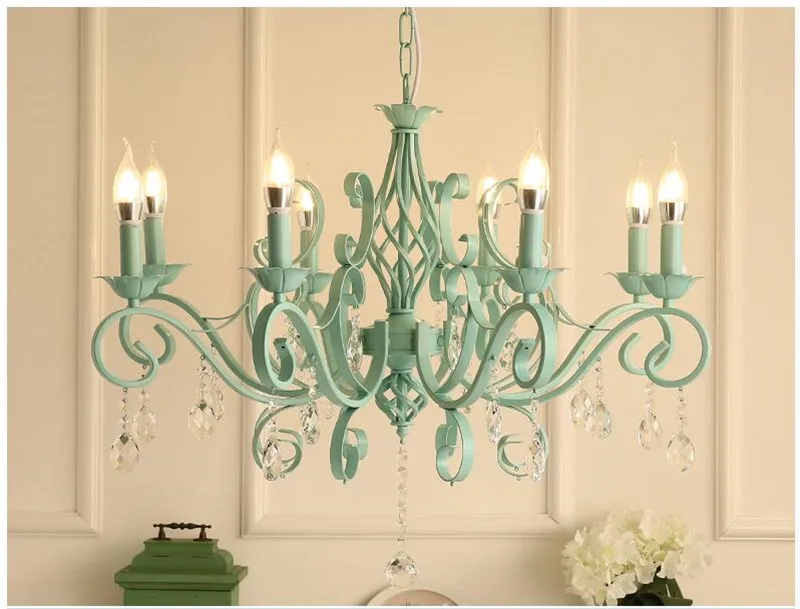 Хрустальные современные подвесные светильники цвета Макарон потолочные детские