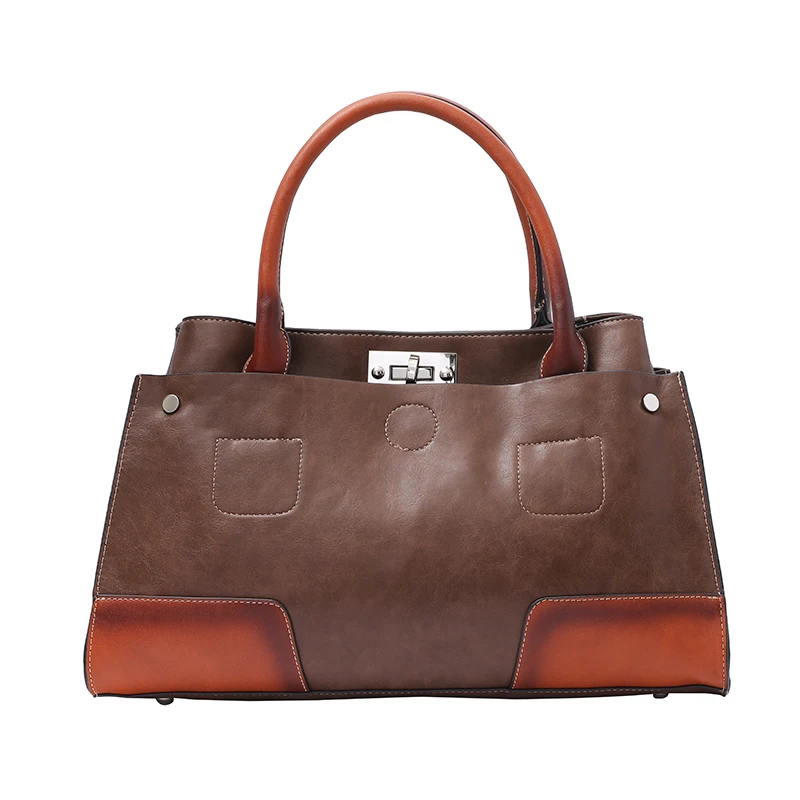 

Women's Famous Brand Top Handle Bags Vintage Style Ladies Designer Shoulder Bag Soft Leather Female Casual Tote Purse Handbags