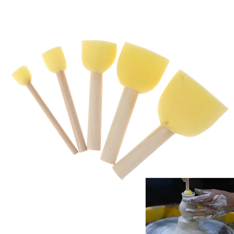 

Wooden Handle Sponge Paint Brush Kids Children Flower Graffiti Art Drawing Painting Toys Tool School Stationery Supplies