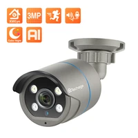 techage 3mp poe ip camera smart ai security camera outdoor waterproof cctv video surveillance two way audio color night vision