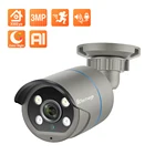 Techage 3MP POE IP-камера Smart AI Камера безопасности Открытый Водонепроницаемый CCTV Видеонаблюдение Двустороннее Аудио Цвет Ночное Видение