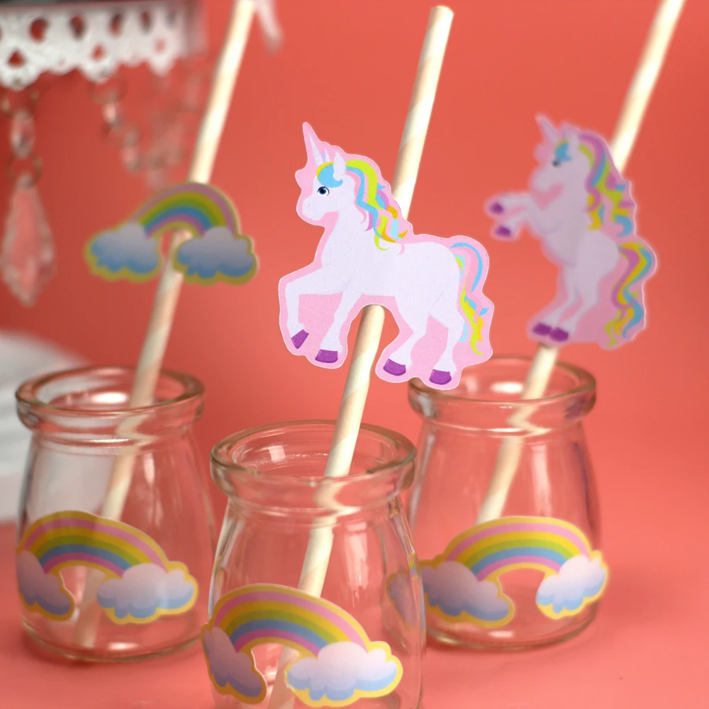 Единорог вечерние принадлежности коробка пригласительные карты Баннер Висячие