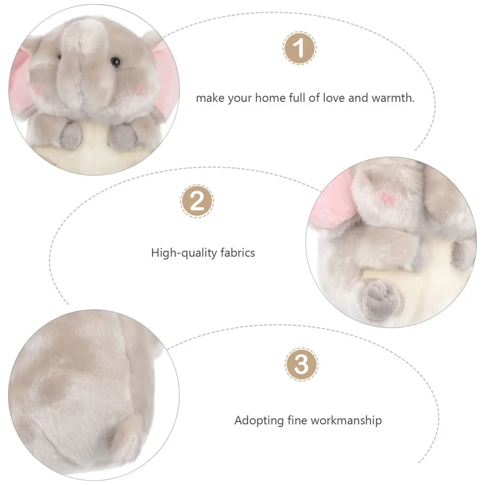 

1pc Plush Cartoon Elephant Cuddly Stuffed Animal Children Birthday Gift