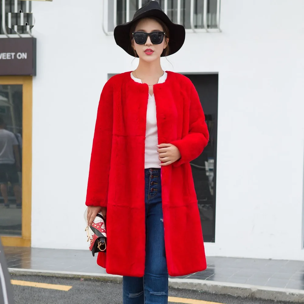 X-long 90-93 см цельное пальто из натурального меха кролика Рекс верхняя одежда