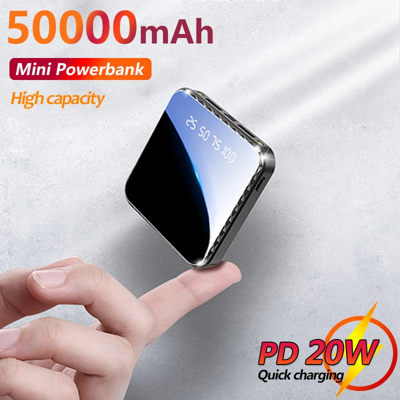 

50000mAh Mini Power Bank External Battery Portable Fast Charger Power Bank Suitable for Samsung Xiaomi Iphone