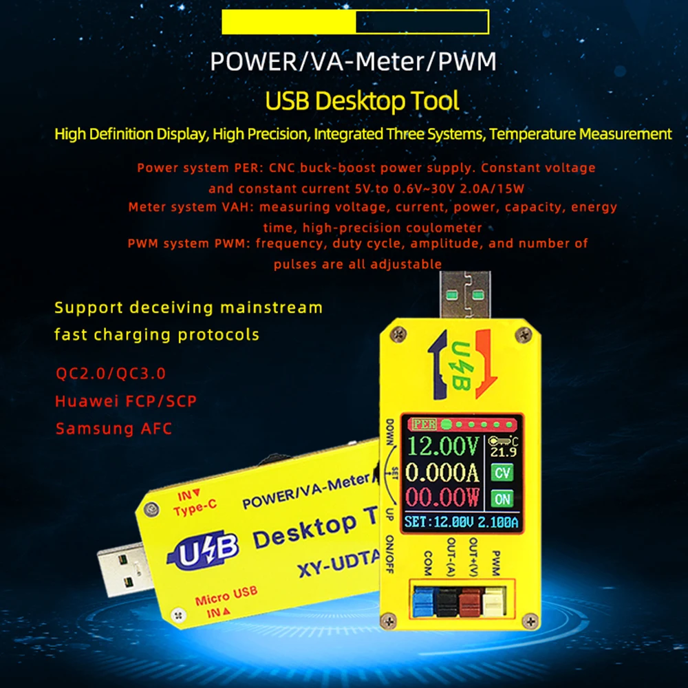 

DC 3-15 в источник питания с числовым управлением USB постоянного напряжения постоянного тока от 5 В до 12 В Вольтметр Амперметр Coulomb генератор PWM