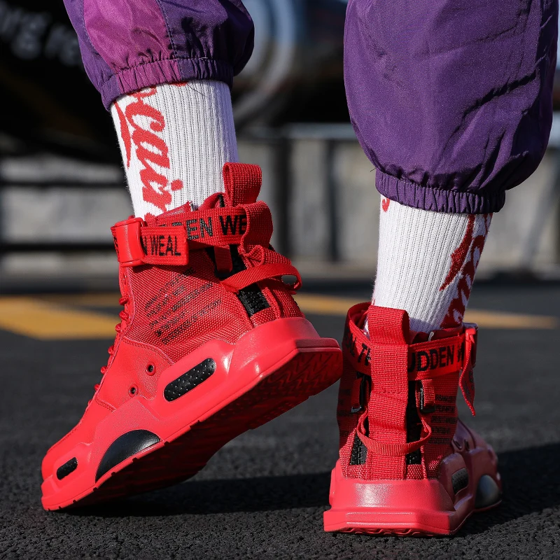 

High Men's Sneakers Bakset Homme Fashion Women Shoes Luxury Brand White Red Sneakers Tennis Female Shoes Streetwear Skateboard