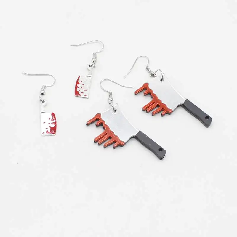 Хэллоуин Веселая кухня кровяное блюдо лезвие серьги для женщин модные страшные серьги на Хэллоуин