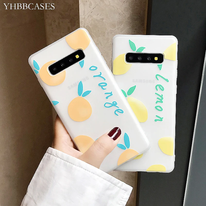 Рельефный мультяшный чехол YHBBCASES из ТПУ с изображением лимона апельсина для Samsung