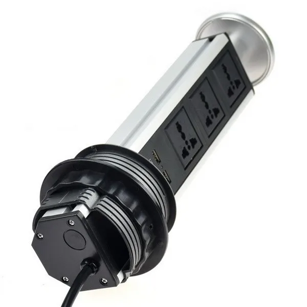Новая Скрытая кухонная Выдвижная розетка на заказ с 1 HDMI 2 USB портами для зарядки 3